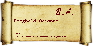 Berghold Arianna névjegykártya